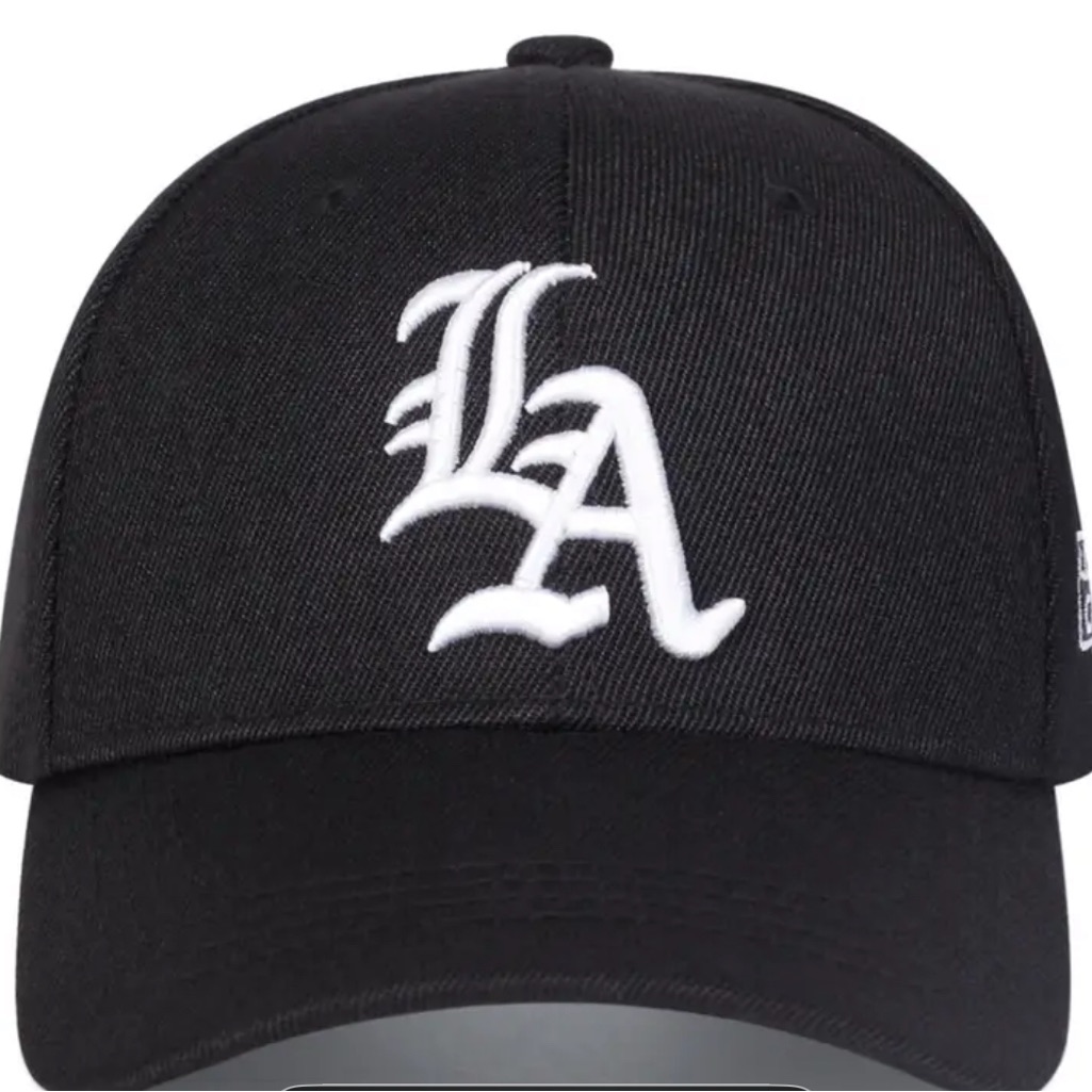 Black Baseball Cap With White Logo